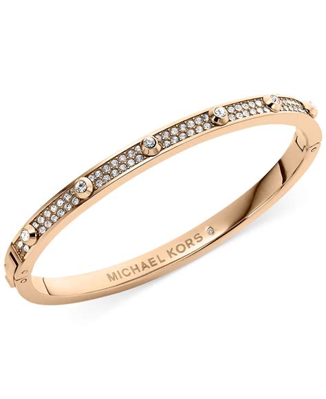 michael kors rose gold bracelet with crystals|michael kors diamond bangle bracelet.